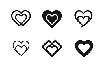 Romantic Logo Variations. Anniversaries and milestone moments in relationships. Icon set. Set Logo of romantic moment: champagne glasses clinking. harmonious
