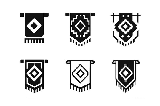 Stylish Bedroom Icons. Upgrading your bedroom with stylish decor. Icon set. Set Logo of upgrading your bedroom with stylish decor: minimalist nightstand.