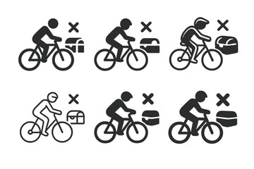Fototapeta premium Bicycle Treasure Hunt Icons. bicycle treasure hunts. Icon set. Set Logo of bicycle treasure hunts: bike trail with X mark. harmonious logo variations of the
