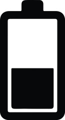 Illustration battery charge level indicator black silhouette vector