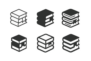 Library Logo Variations. Library. Icon set. Set Logo of library: globe and book representing world knowledge. harmonious logo variations of the same emblematic