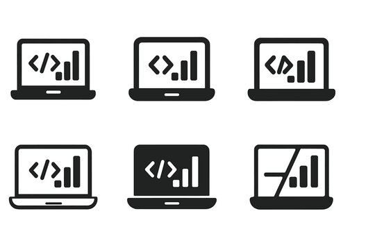 Data Science Logos. Data science. Icon set. Set Logo of data science: clustering scatter plot with centroid. harmonious logo variations of the same emblematic