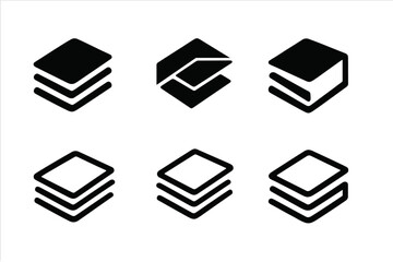 Crisp Paper Logos. Crisp Paper. Icon set. Set Logo of Crisp Paper: Notepad. harmonious logo variations of the same emblematic concept, each with different