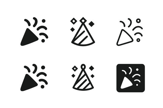 DIY Party Logo Icons. Making DIY party decorations for a personalized touch. Icon set. Set Logo of Making DIY party decorations for a personalized touch: