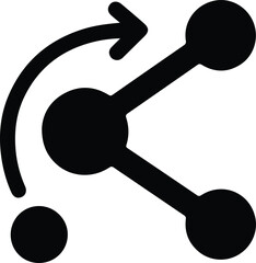 Illustration workflow process diagram connecting dots with arrow silhouette vector