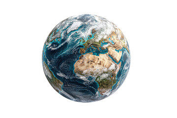 Detailed, high-resolution image of Earth, showing continents, oceans, and cloud formations.  Visible are landmasses, water bodies, and atmospheric patterns