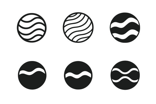 Geoid Logo Variations. Geoid. Icon set. Set Logo of geoid: contour lines forming Earth?s gravitational field. harmonious logo variations of the same emblematic