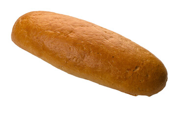 Loaf of white Georgian bread on white background