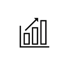 Business Growth Bar Chart Line Icon