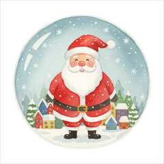 Santa Claus Inside Snow Globe Vector Isolated on White Background Christmas
