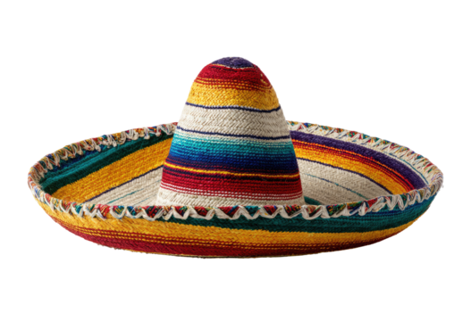 Wide-brimmed sombrero, vibrant colors