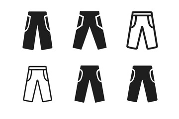 Adaptive Clothing Logos. Adaptive clothing for people with disabilities. Icon set. Set Logo of Adaptive clothing: Pants with side openings. harmonious logo