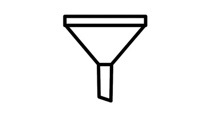 Funnel outline icon on transparent background for data analysis concept