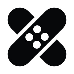 Bandage Icon – Monochrome First Aid Symbol