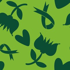 Breast cancer month seamless pink ribbon day mammogram pattern for medical accessories and medicine textiles