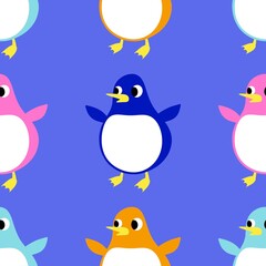 Christmas animals seamless penguin pattern for wrapping paper and fabrics and kids print