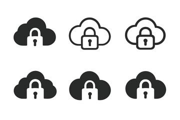Online Privacy Icons. Online privacy concerns and data breaches. Icon set. Set Logo of Online privacy: Padlock. harmonious logo variations of the