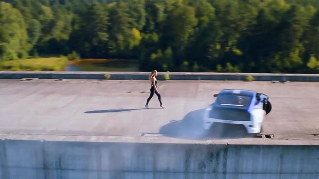 couple show drift phonk clip therapy travel forest rooftop nature parade drifting car