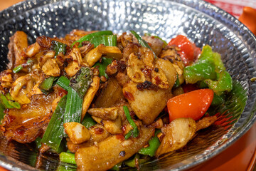 Twice Cooked Pork, or hui guo rou. A Sichuan dish of spicy seared pork bell.