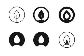 Memorial Icon Variations. Remembering loved ones with special memorial traditions. Icon set. Set Logo of remembering loved ones with special memorial
