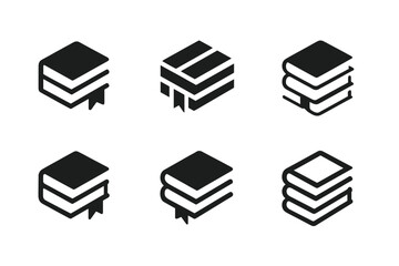 Best-seller Logo Designs. Best-seller lists. Icon set. Set Logo of best-sellers: stacked books with ribbon. harmonious logo variations of the same emblematic