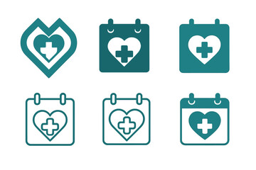 Chronic Care Logo Set. Chronic disease management and health support. Icon set. Set Logo of Chronic disease management and health support: continuous care