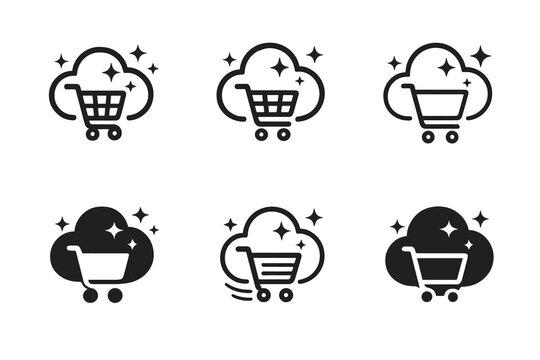 Escapism Logo Variations. escapism in marketing. Icon set. Set Logo of escapism in marketing: open door to dream landscape. harmonious logo variations of the