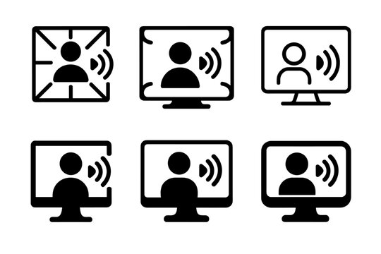 Accessible UI Icons Grid. Accessible user interface (UI) design. Icon set. Set Logo of accessible user interface (UI) design: screen reader icon. harmonious