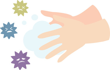 手洗いでばい菌を洗い流す