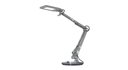Modern articulated desk lamp illustration on transparent background design