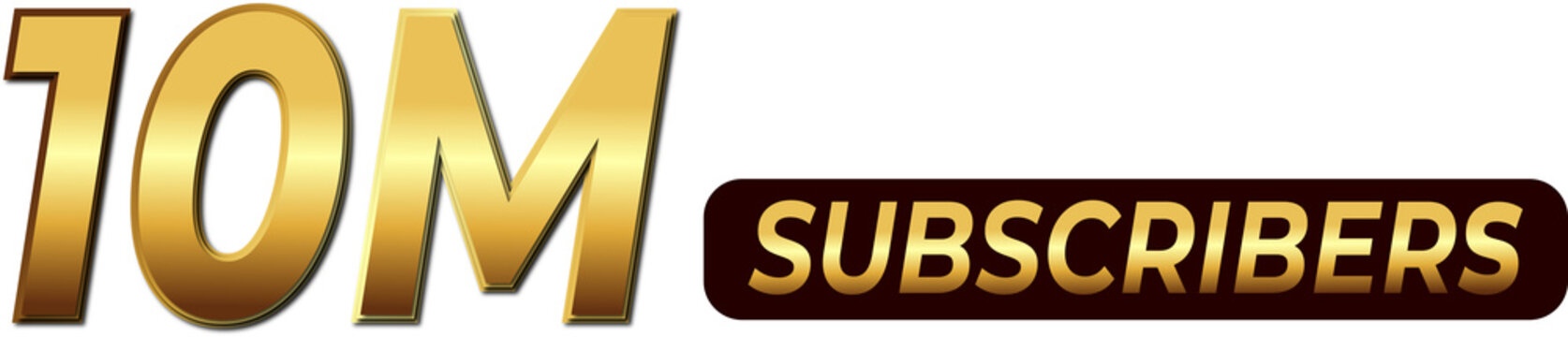 10m subscribers golden badge label icon for social media milestone celebration