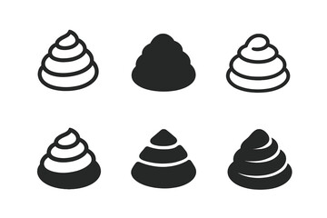 Mashed Potato Icons. Mashed potato mound. Icon set. Set Logo of mashed potato mound: swirl-patterned mashed potatoes served in a bowl. harmonious