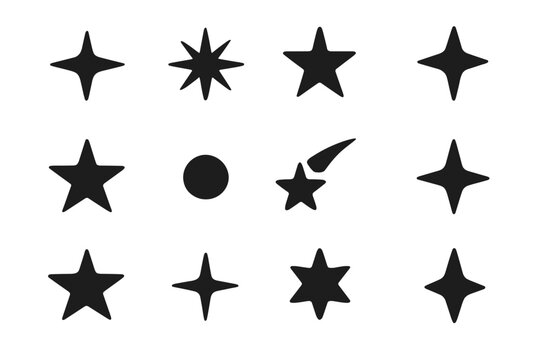 Famous Star Icons. Famous stars. Solid icon set of Famous stars: Sirius, Polaris, Betelgeuse, Vega, Rigel, Proxima Centauri, Altair, Antares, Deneb, Arcturus,