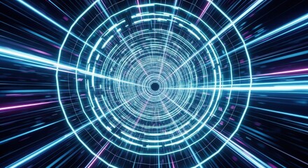 Fototapeta premium Dynamic light burst event digital realm visual art futuristic environment abstract viewpoint concept of speed