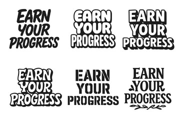 Creative Lettering Showcase. Commit to growth. Set lettering. harmonious lettering variations of the same emblematic concept, each with different artistic