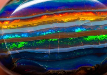 Vibrant Layers of Natural Stone Formations with Unique Mineral Deposit