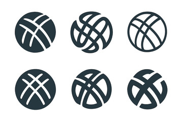 Cultural Fashion Logos. Diversity in fashion. Icon set. Set Logo of diversity in fashion: fabric patterns from multiple cultures intertwined. harmonious logo