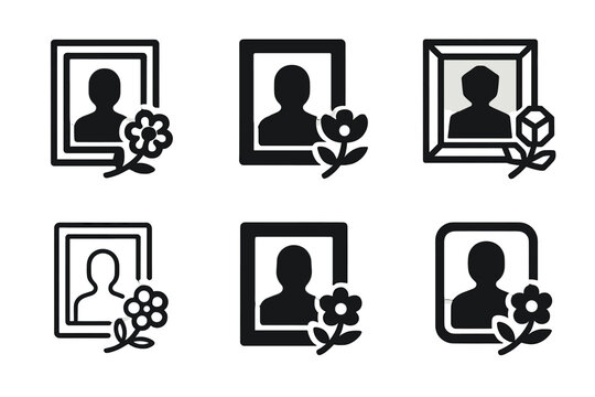 Memorial Tradition Logos. Remembering loved ones with special memorial traditions. Icon set. Set Logo of remembering loved ones with special memorial