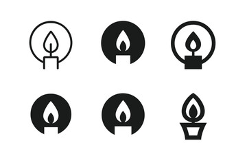 Memorial Traditions Icons. Remembering loved ones with special memorial traditions. Icon set. Set Logo of remembering loved ones with special