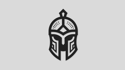 Minimalist Spartan Helmet Illustration