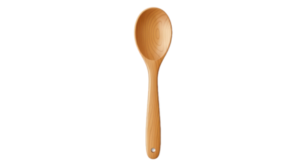 Wooden spoon isolated on transparent background for cooking or culinary use