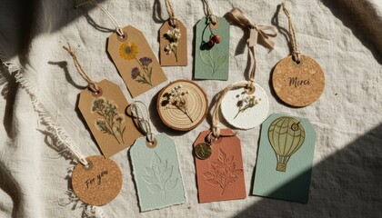 Christmas craft gift tags home decor handmade natural warm lighting