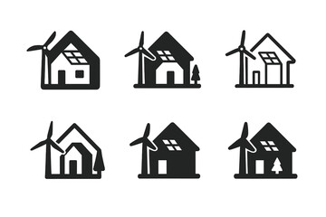 Fototapeta premium Self-Sufficiency Logos. Self-sufficiency. Icon set. Set Logo of self-sufficiency: water well. harmonious logo variations of the same emblematic concept, each