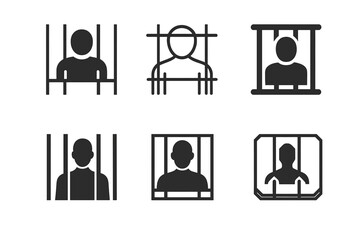 Arrest Scene Logos. Person Arrested on Suspicion of Crime. Icon set. Set Logo of Arrest Scene: police car and flashing lights. harmonious logo variations of