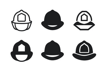 Fototapeta premium Firefighter Logo Variations. Firefighter. Icon set. Set Logo of Firefighter: Ladder. harmonious logo variations of the same emblematic concept