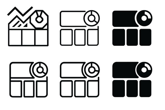 Data Science Logos. Data science. Icon set. Set Logo of data science: clustering scatter plot with centroid. harmonious logo variations of the same emblematic