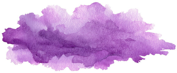 Abstract watercolor cloud shape, deep purple hue