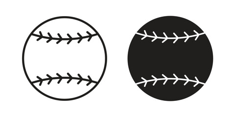 Baseball icon flat simple icon. Liner version - stock vector.