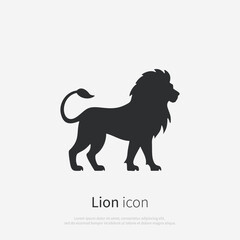 Lion animal silhouette icon. Minimalistic black shape. Vector illustration.