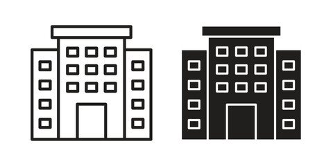 Building icon flat simple icon. Liner version - stock vector.